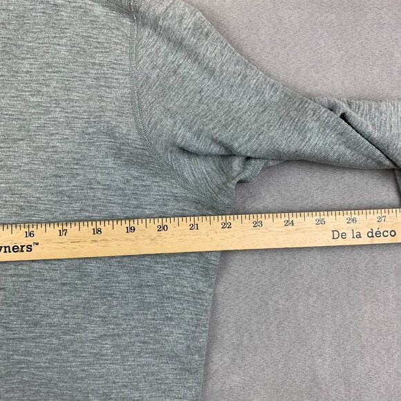 Wings + Horns Mens Shirt Large Gray Heather Slub Rib Henley Long Sleeve Knit - Picture 4 of 6